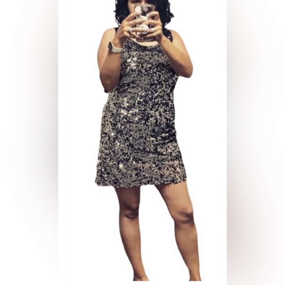 Forever 21 Black and Silver Sequin Dress